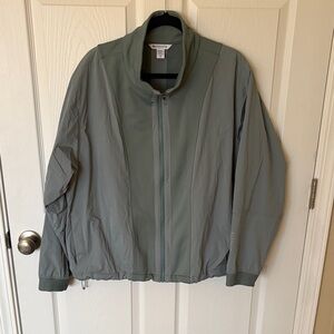 Athleta Evolve Hybrid Fleece Jacket women’s size XL in a blue/green/gray color